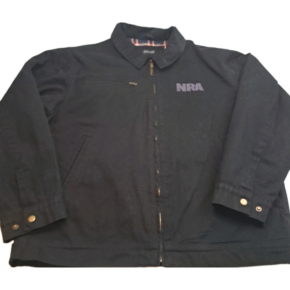 Burks Bay NRA Coat Mens XL Plaid Lining Corduroy Collar Jacket Chore Utility